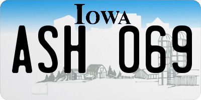 IA license plate ASH069