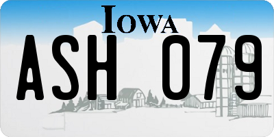 IA license plate ASH079