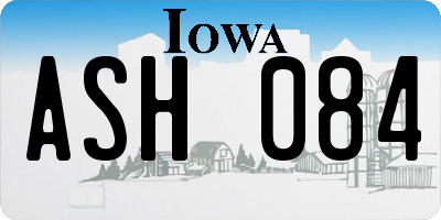 IA license plate ASH084