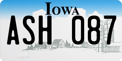 IA license plate ASH087