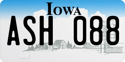 IA license plate ASH088