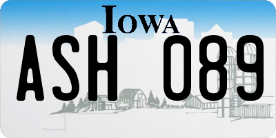 IA license plate ASH089