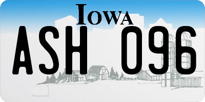 IA license plate ASH096