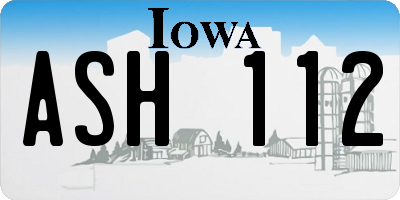 IA license plate ASH112