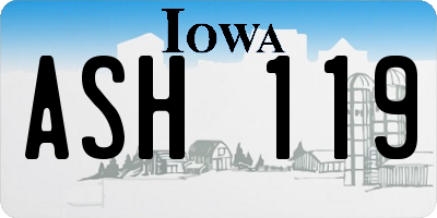 IA license plate ASH119
