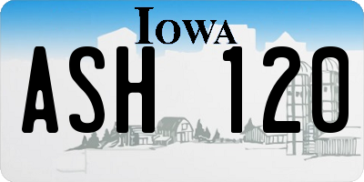 IA license plate ASH120