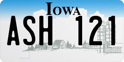 IA license plate ASH121