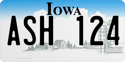 IA license plate ASH124