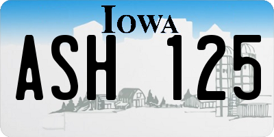 IA license plate ASH125