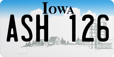 IA license plate ASH126