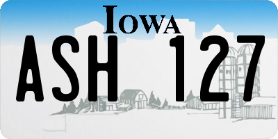 IA license plate ASH127