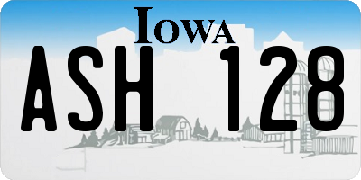 IA license plate ASH128