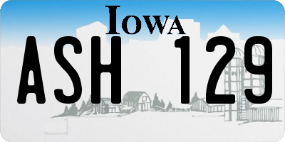 IA license plate ASH129