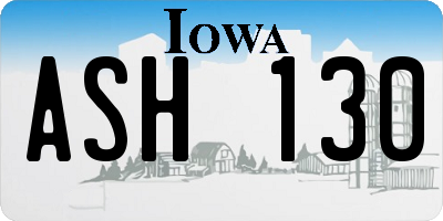 IA license plate ASH130