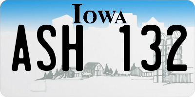 IA license plate ASH132