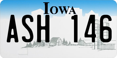 IA license plate ASH146
