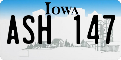 IA license plate ASH147