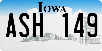 IA license plate ASH149