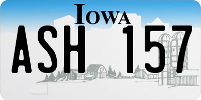 IA license plate ASH157