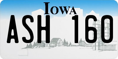 IA license plate ASH160