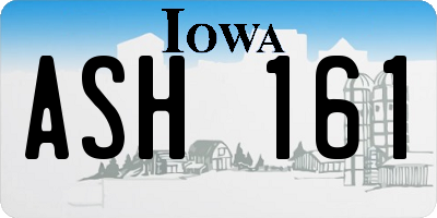 IA license plate ASH161