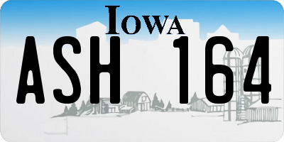 IA license plate ASH164