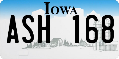 IA license plate ASH168