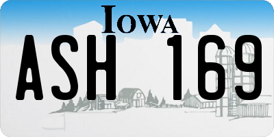 IA license plate ASH169