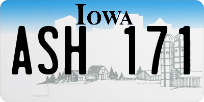 IA license plate ASH171