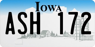 IA license plate ASH172