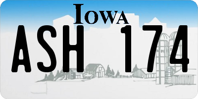 IA license plate ASH174
