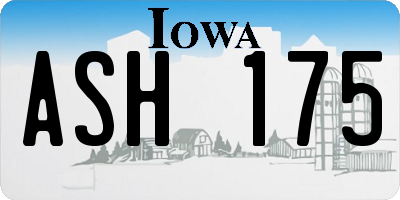 IA license plate ASH175