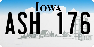 IA license plate ASH176
