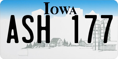 IA license plate ASH177