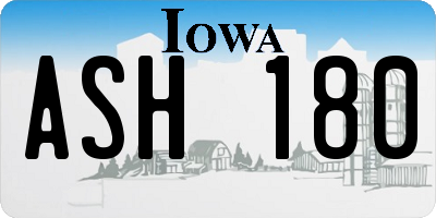 IA license plate ASH180