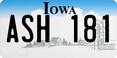 IA license plate ASH181