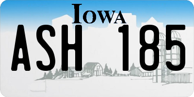 IA license plate ASH185