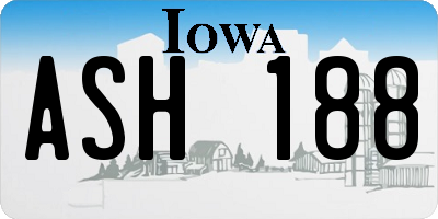 IA license plate ASH188
