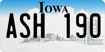 IA license plate ASH190