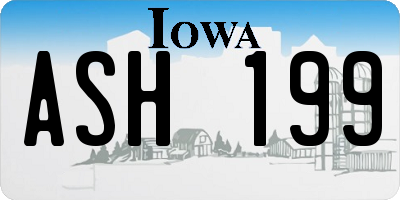 IA license plate ASH199