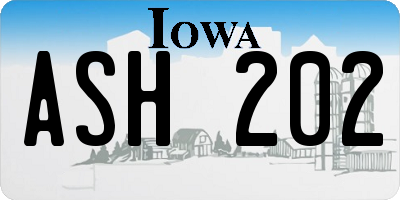 IA license plate ASH202