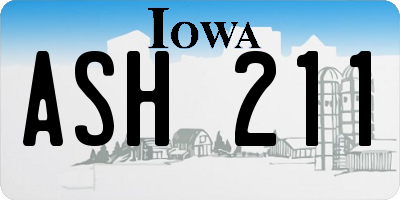 IA license plate ASH211