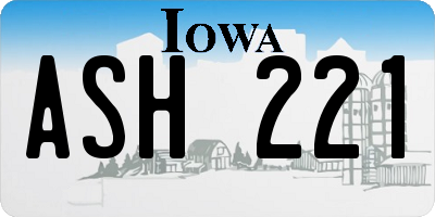 IA license plate ASH221