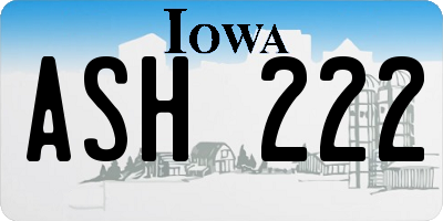 IA license plate ASH222