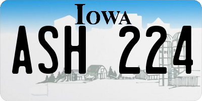 IA license plate ASH224