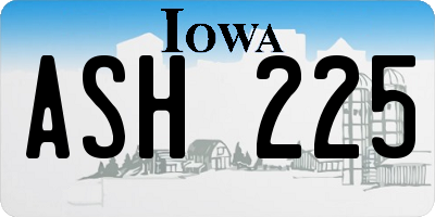 IA license plate ASH225