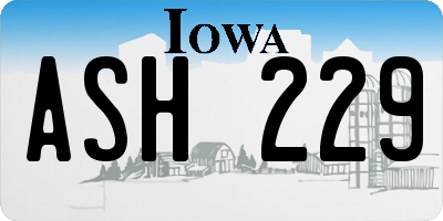 IA license plate ASH229