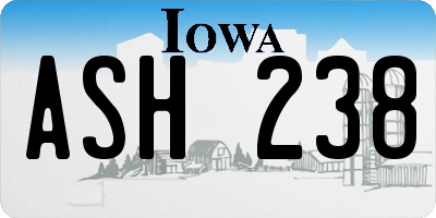 IA license plate ASH238