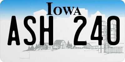 IA license plate ASH240