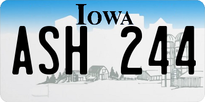 IA license plate ASH244